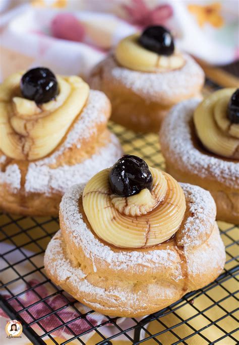 Zeppole Al Forno Dolce Di San Giuseppe Con Crema E Amarene Zeppole