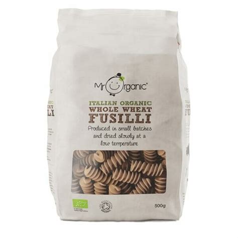 Italian Whole Wheat Fusilli Pasta G Mr Organic Fitcookie