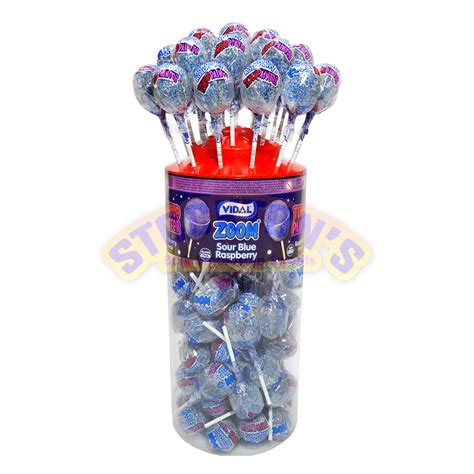 Sour Blue Raspberry Zoom Lollies (50 Count) - Stockton's Wholesale Sweets