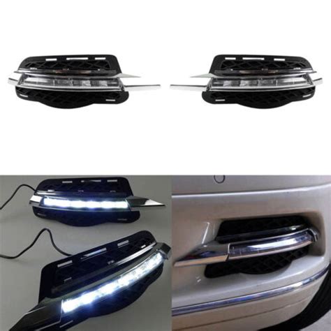 Pair Led Drl Daytime Running Lights Fog Lamp L R For Benz W C Class