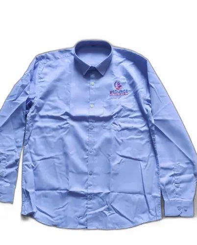 Cotton Gender Men Sky Blue Corporate Uniform Shirt For Office Size