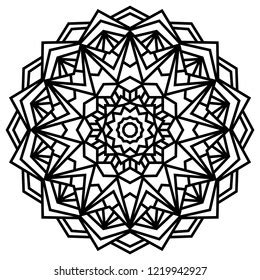 Geometric Mandalas Coloring Book Page Zigzag Stock Vector Royalty Free