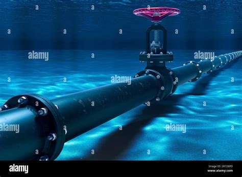 Pipeline Lying On Ocean Bottom Underwater D Rendering Stock Photo Alamy