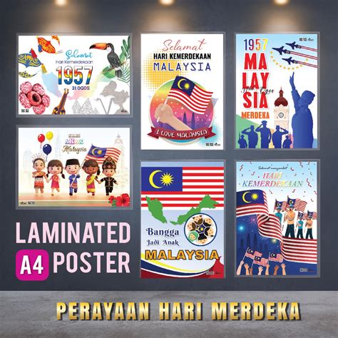 poster laminate merdeka hari kemerdekaan  hiasan dinding sekolah