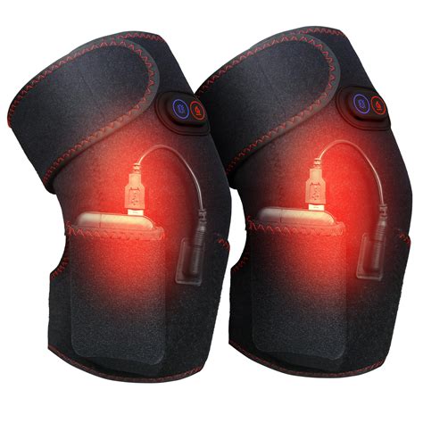 JINGOU 2 PCS Heated Knee Massager 5V 5000mAh Rechargeable Battery Knee