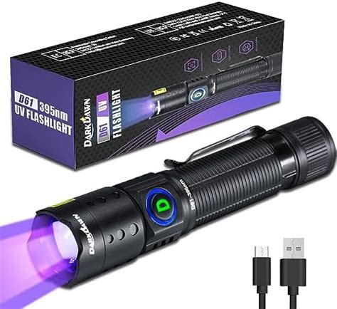 DARKDAWN Linterna UV De 395 Nm Luz Negra Mini USB Recargable