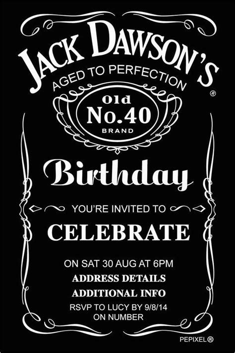 Jack Daniels Printable Invitation Template Printable Templates