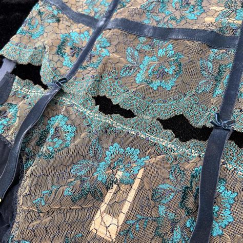 Evelina In Navy MEDIUM Suspender Bikini Depop