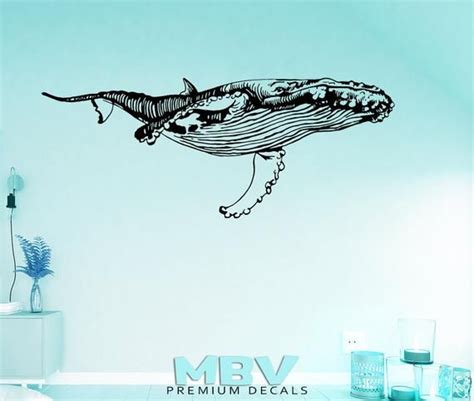 Whale Decal Humpback Whale Wall Art Whale Wall Decor Whale Vinyl