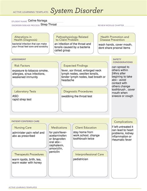 Ati System Disorder Template Blank