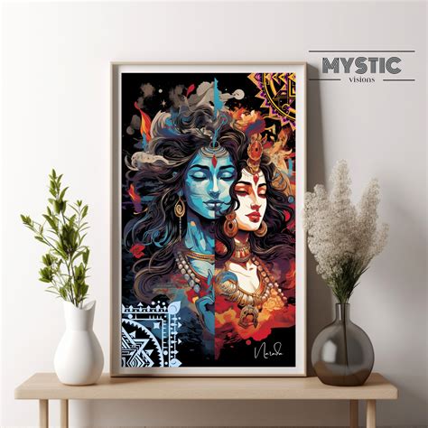 Shiva Shakti Painting Instant Downloadshiva Shakti Poster - Etsy