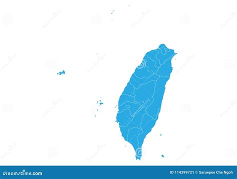 Kaart Van Taiwan Hoog Gedetailleerde Vectorkaart Taiwan Vector