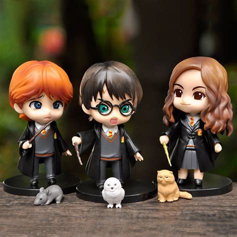 3pcs Kit Harry Potter Bonecos Hermione Jean Granger Hedwig Ron Weasley