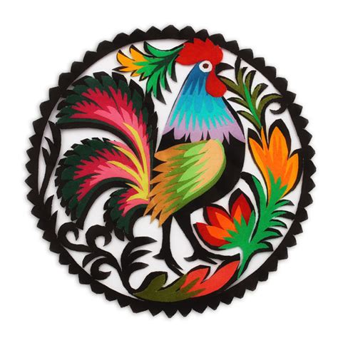 Polish Papercut Wycinanki Folk Art Rooster 12cm Stone Creek Trading