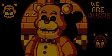 Golden freddy pixel art