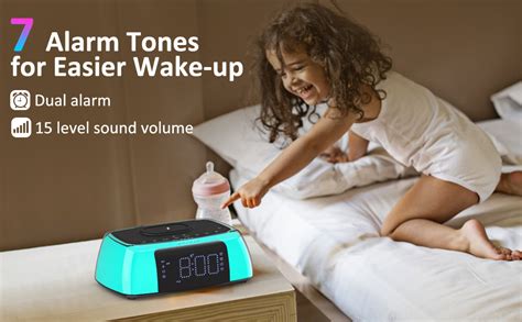 Bedside Alarm Clock With Wireless Charging Bluetooth Speaker Night