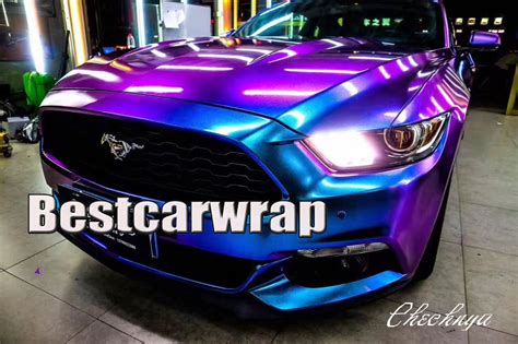 Purple Blue Sparkle Chameleon Gloss Vinyl Car Wrap Styling Shift