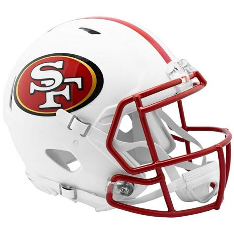 49ers Full-Size Authentic On-Field Matte White Speed Helmet | Pristine ...