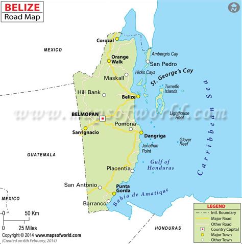 Belize Road Map Belize Road Map Detailed