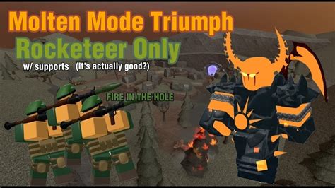 Rocketeer Only W Supports Molten Mode Triumph Tower Defense