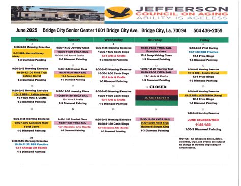 CENTER (Bridge City) — Jefferson Council on Aging