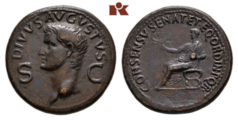 Gaius Caligula 37 41 für Divus Augustus Æ Dupondius Rom 16 05 g