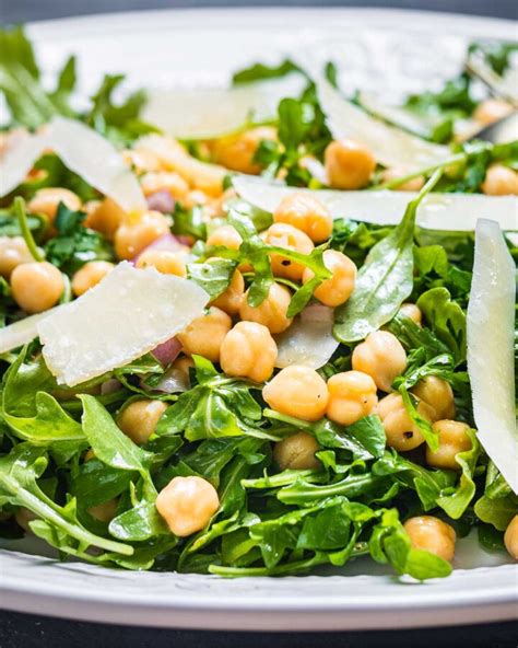 Chickpea Arugula Salad With Lemon And Parmesan Sip And Feast