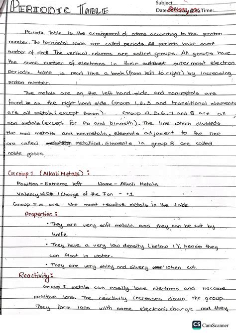 Solution Periodic Table Chemistry Olevels Notes Studypool