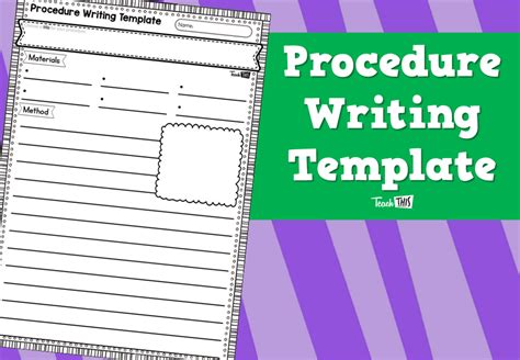 Procedure Writing Template :: Teacher Resources and Classroom Games ...