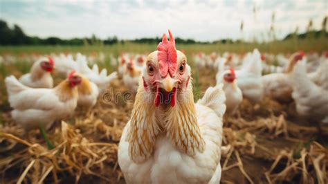 Organic Poultry Farming Sustainable Practice With Chicken Flock