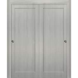 Sartodoors 84 In X 96 In Single Panel Gray Solid MDF Sliding Door