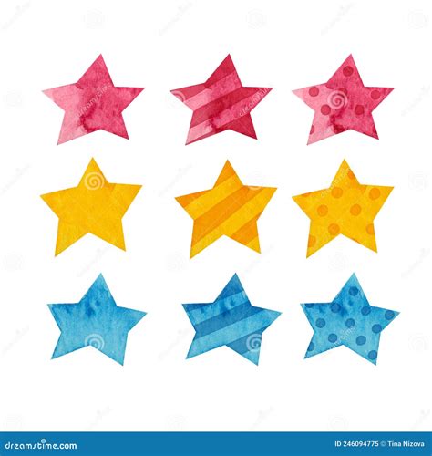 Pansexual Pride Watercolor Clipart Lgbtqia Art Rainbow Clipart With Stars Stock Image