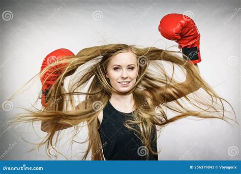 Girl In Red Gloves Playing Sports Boxing Stock Image Image Of Teen