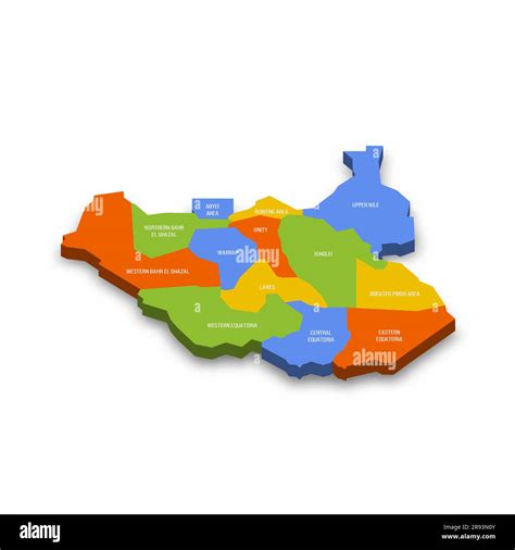 South Sudan Political Map Of Administrative Divisions States