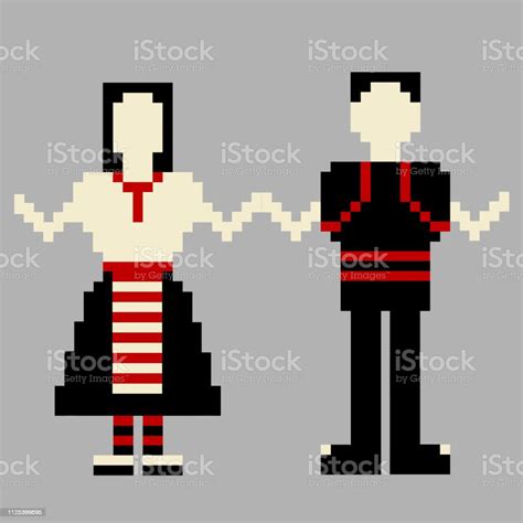 Dancers Man And Woman With The National Costume Stock Illustration