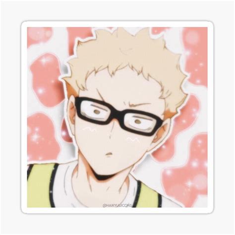 Pink Cow Print Haikyuu Tsukishima Kei Sticker For Sale By