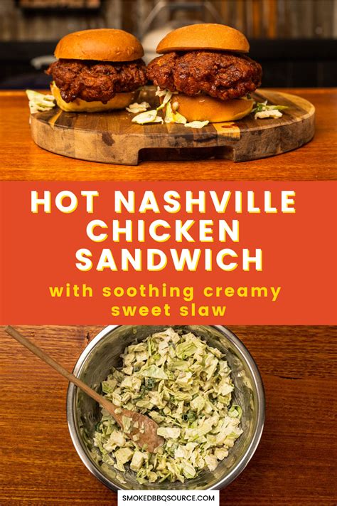 Nashville Hot Chicken Sandwich Smoked BBQ Source