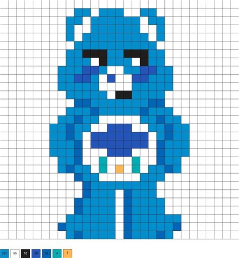 Care Bear Perler Beads Free Patterns Pixel Art Grid Cross