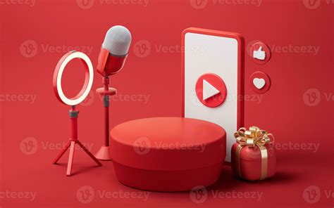 Microphone and live streaming, 3d rendering. 27774288 Stock Photo at ...