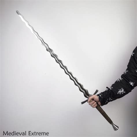 Flamberge Longsword Flame Bladed Sword • Medieval Extreme