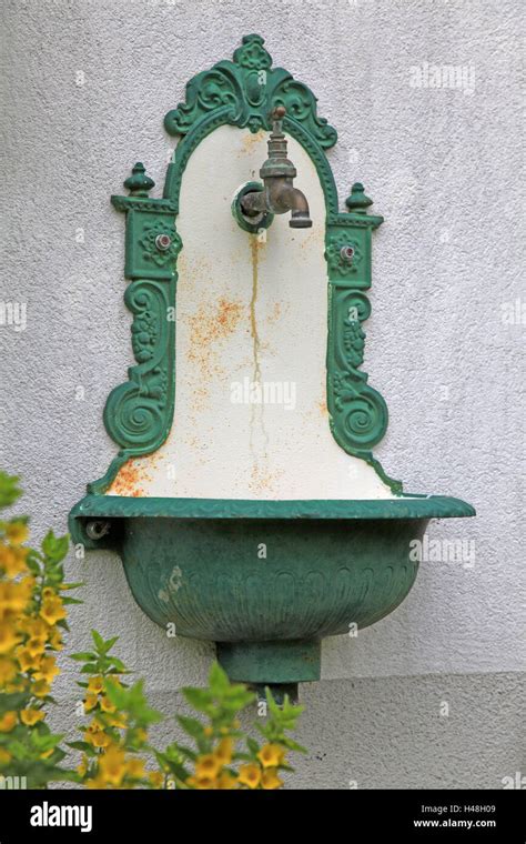 Wash Hand Basin Tap Austria House Outside Wall Stock Photo Alamy