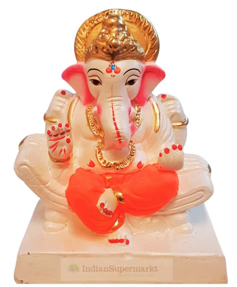 Eco Friendly Ganesha White Or Shadu Mati Ganesha 8 Indiansupermarkt