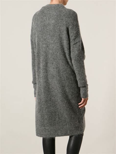 Lyst Acne Studios Raya Long Cardigan In Gray