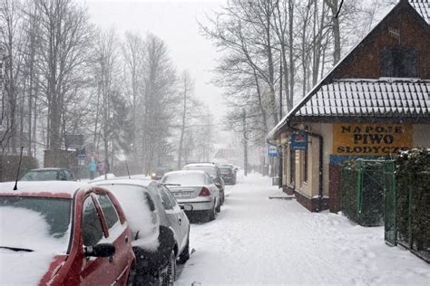 POLAND, ZAKOPANE - JANUARY 04, 2015: Winter View of a Street in Zakopane. Editorial Stock Photo ...