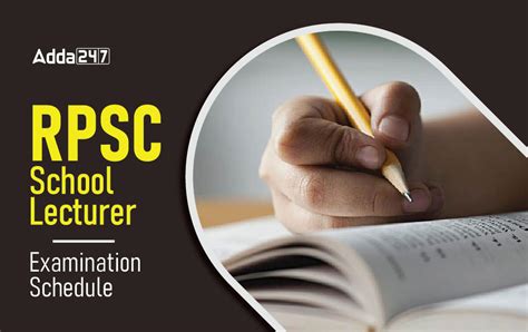 Rpsc School Lecturer Exam Schedule Date Timing