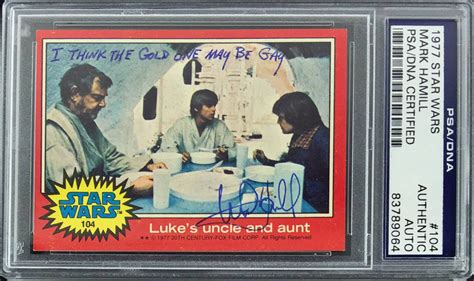 Lot Detail Mark Hamill Signed 1977 Topps Star Wars Trading Card