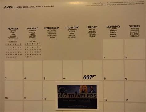 007 Item: James Bond 2023 16 Month Calendar