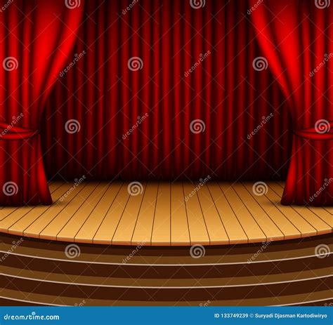 Cartoon Background Stage with Red Curtains Stock Vector - Illustration of cartoon, grand: 133749239