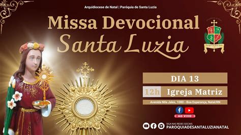 Missa Devocional De Santa Luzia Youtube