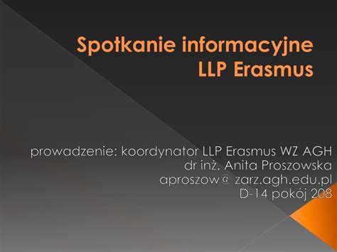 Ppt Spotkanie Informacyjne Llp Erasmus Powerpoint Presentation Free